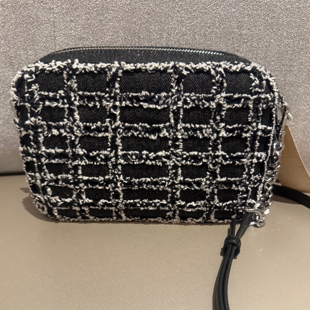 Michael Kors NWT Black Denim Crossbody Bag - Picture 8 of 13